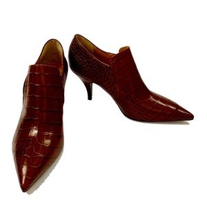 Tory Burch Booties - Brown Reptile Print Leather